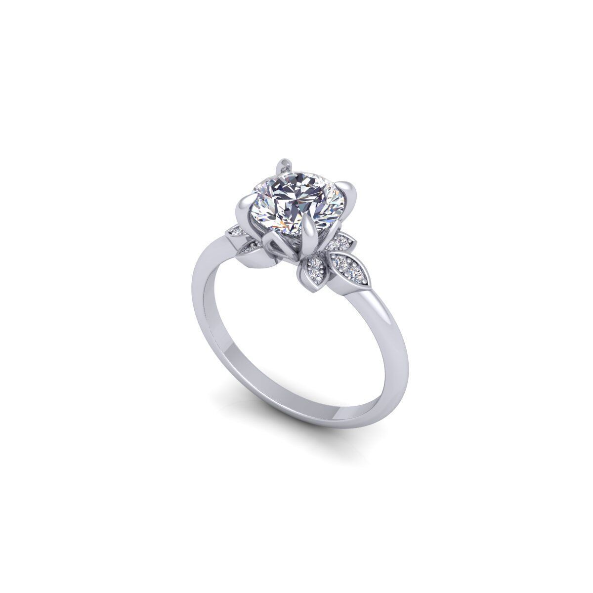 Fancy Engagement Ring 3 3d Model and Render 3D print model_11