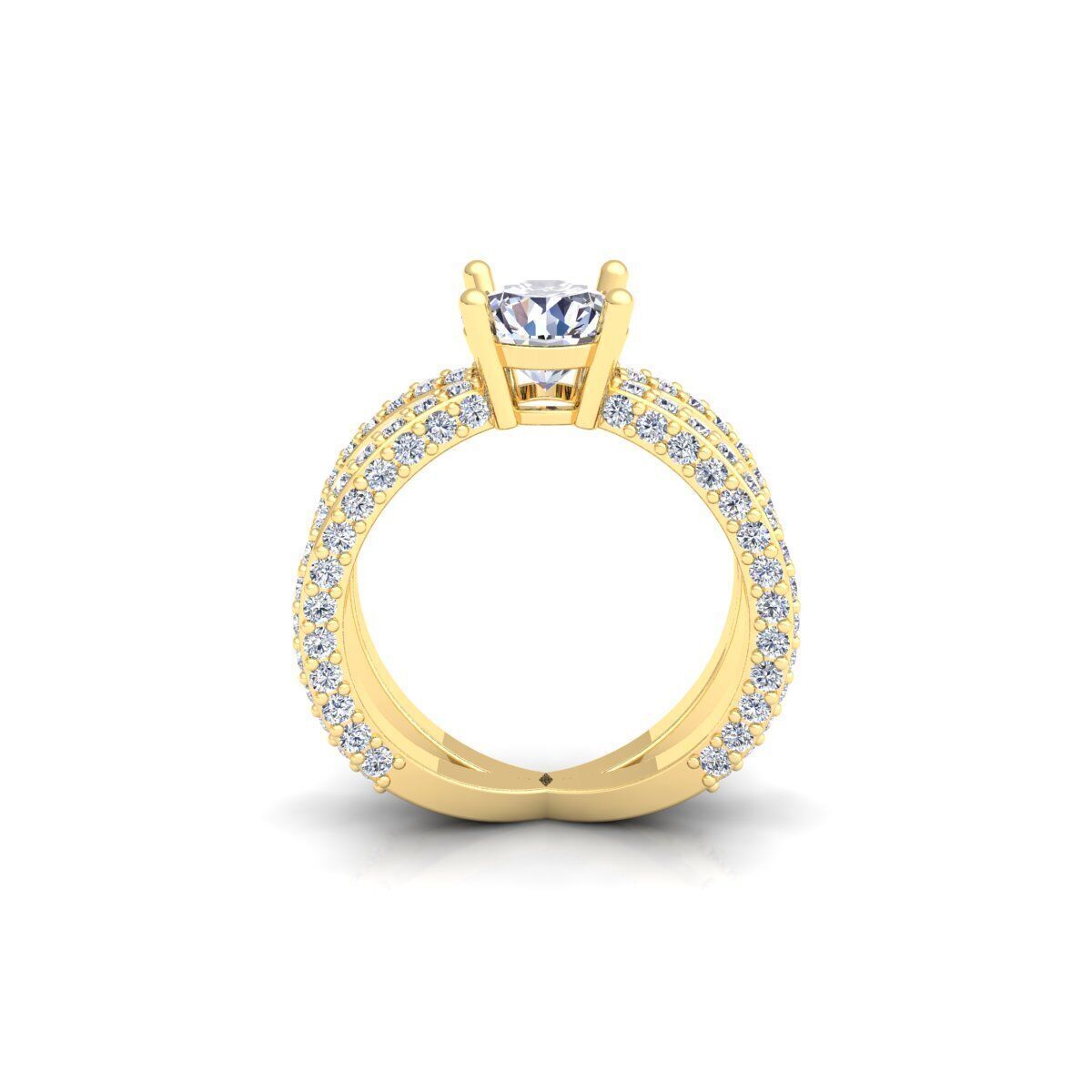 Two Open Shank Diamond Ring 3d model and Render 3D print model_3