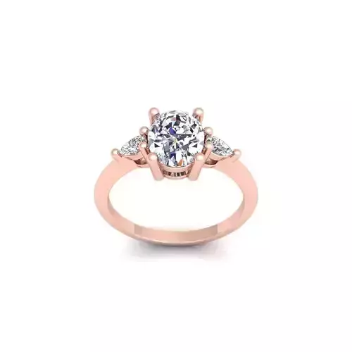 Oval Engagement Ring 2 3d Model and Render 