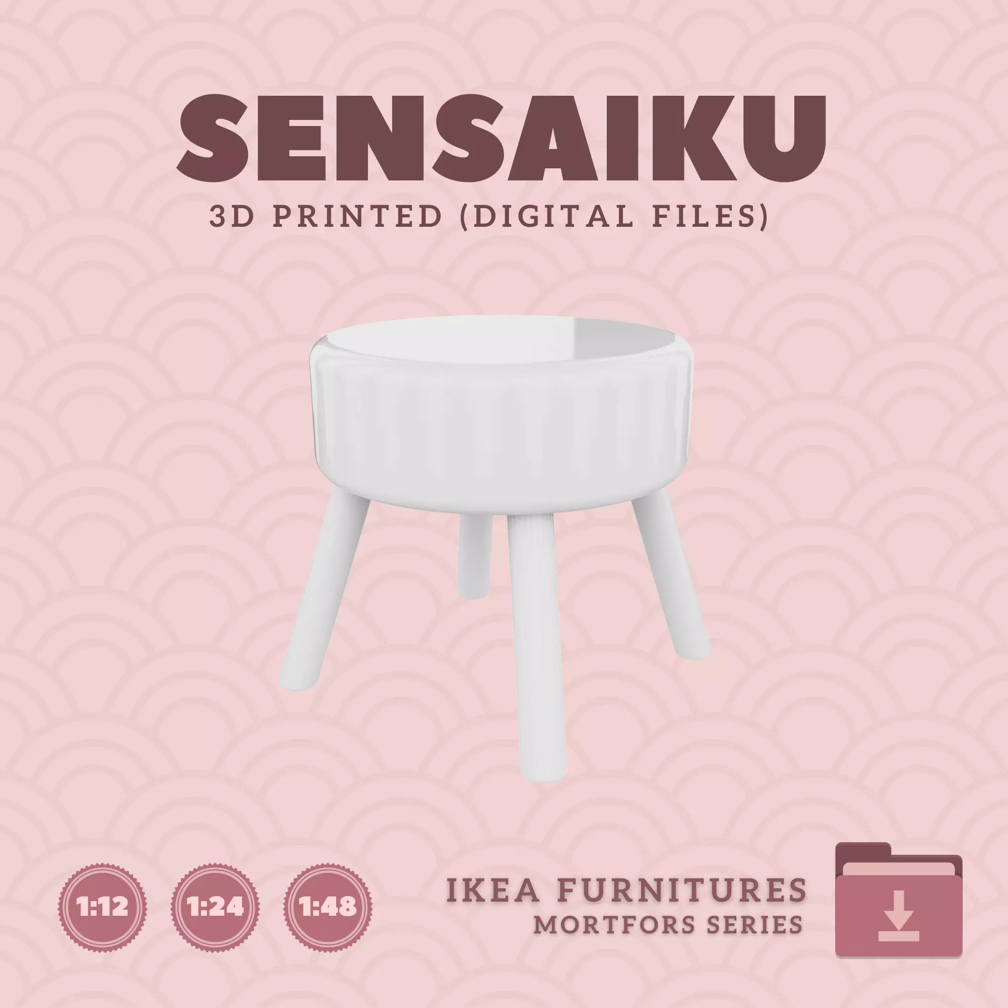 38 MORTFORS Pouffe for Miniature Dollhouse - IKEA - 3D Print 3D print model