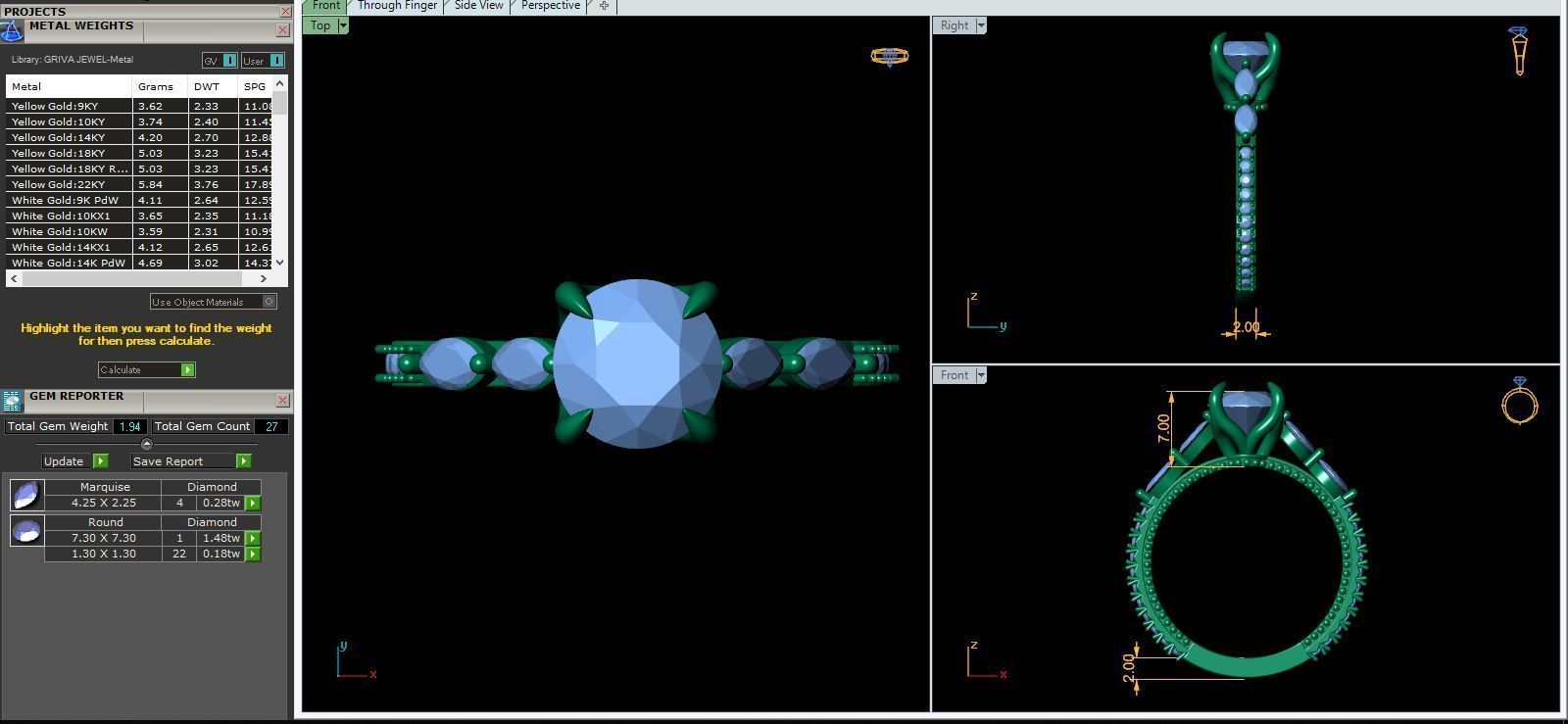 Round Engagement Ring 3d Model and Render  3D print model_12