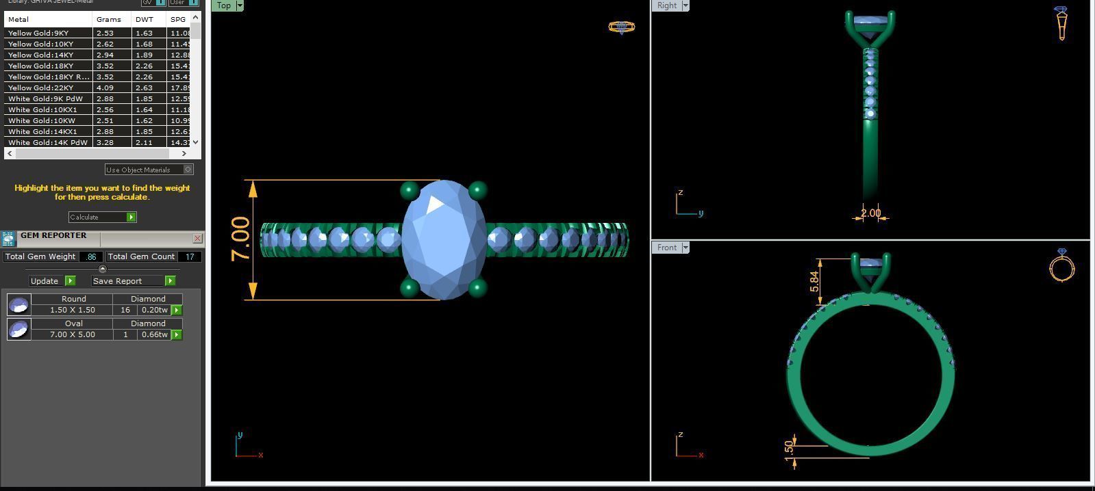 Oval Solitaire With Shank Stone Ring 3d Model and Render 3D print model_12