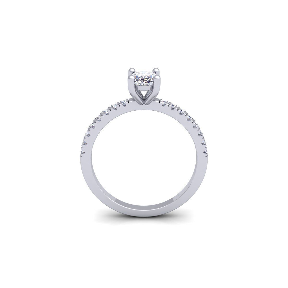 Oval Solitaire With Shank Stone Ring 3d Model and Render 3D print model_5