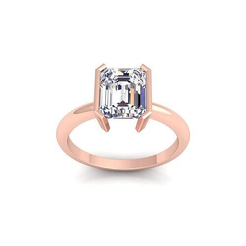 Emerald Bazel Diamond Ring 3d Model and Render   3D print model
