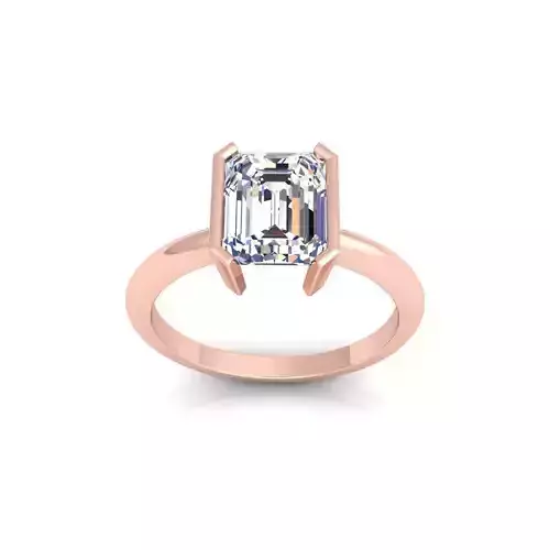 Emerald Bazel Diamond Ring 3d Model and Render  