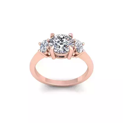 3 Stone Oval Diamond Ring 3d Model and Render  3D print model