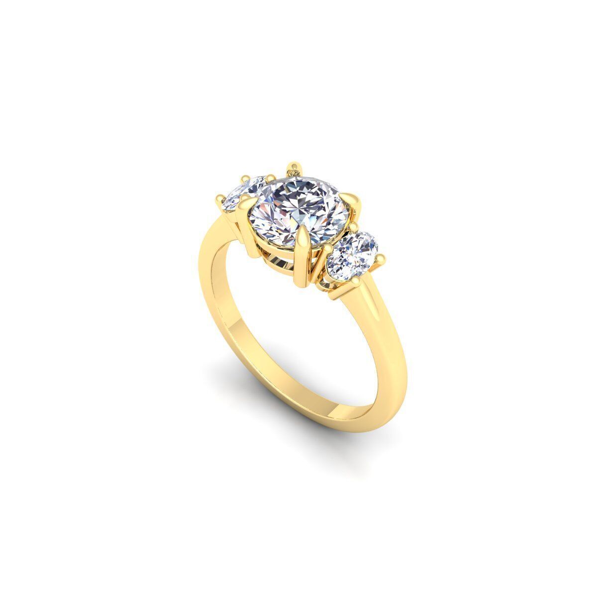 3 Stone Oval Diamond Ring 3d Model and Render  3D print model_9