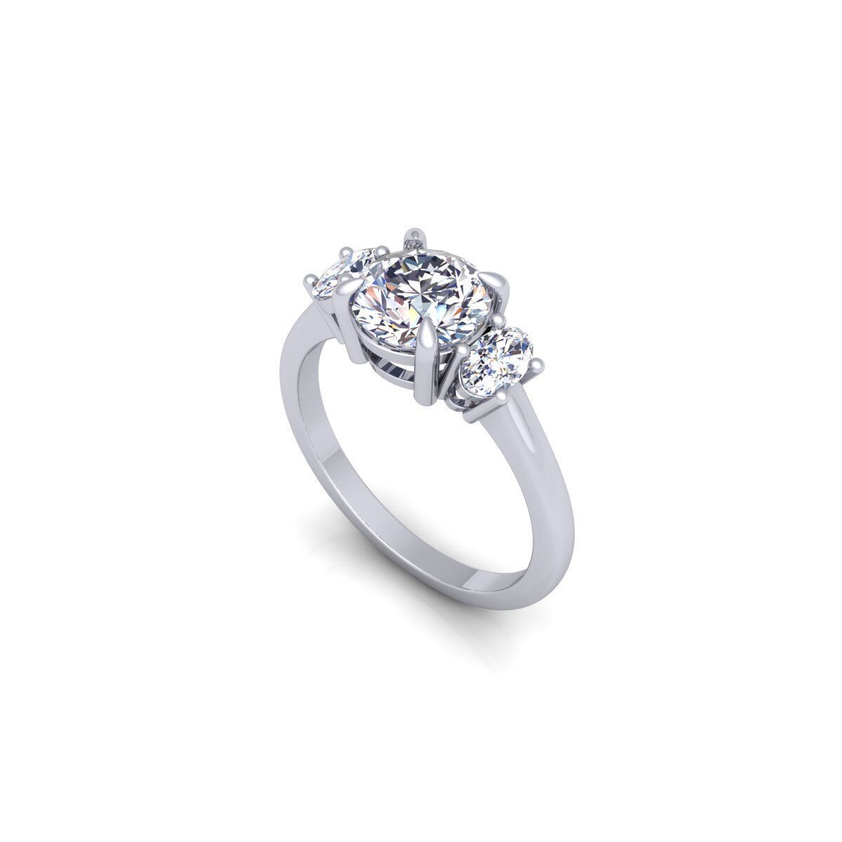 3 Stone Oval Diamond Ring 3d Model and Render  3D print model_11