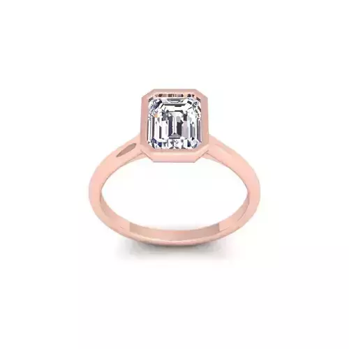 Emerald Bazel Diamond Ring 3d Model and Render  