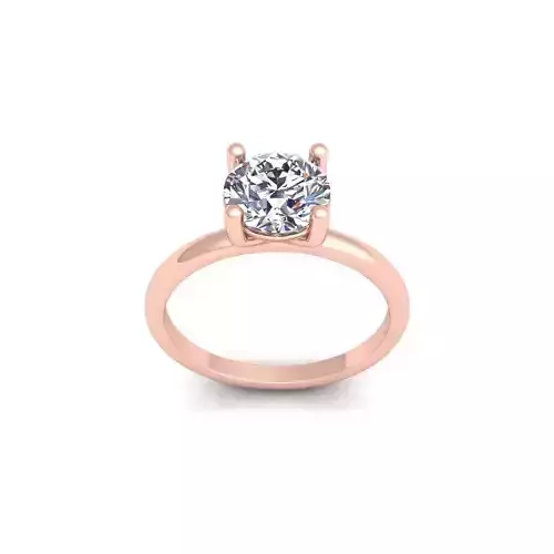 Round Solitaire Diamond Ring 3d Model and Render 