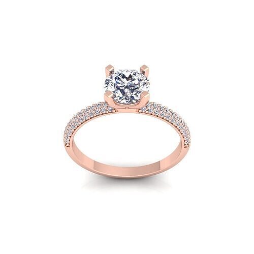 Solitaire Round Diamond Ring 3d Model and Render  3D print model