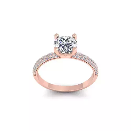 Solitaire Round Diamond Ring 3d Model and Render 