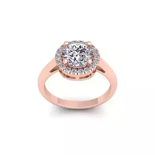 Halo Diamond Ring 3d Model and Render 