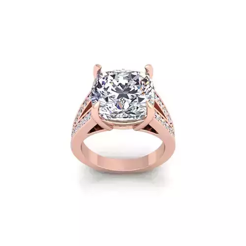 Big Cushion Diamond Ring 3d Model and Render 3D print model