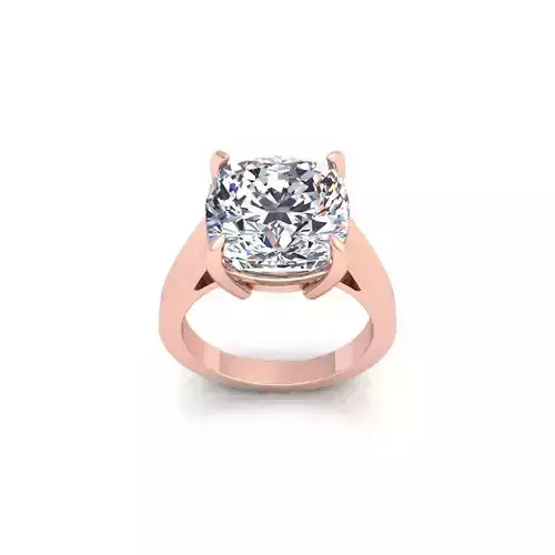 Big Cushion Diamond Ring 3d Model and Render 1 3D print model