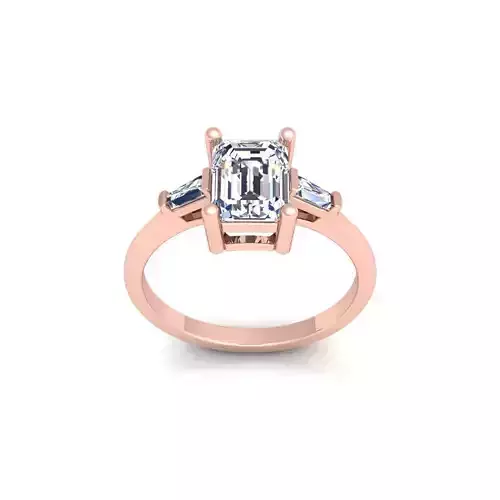 3 Stone Diamond Ring 3d Model and Render 3D print model