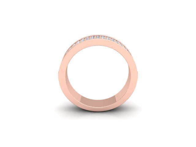 Band Diamond Ring 3d Model and Render  3D print model_4