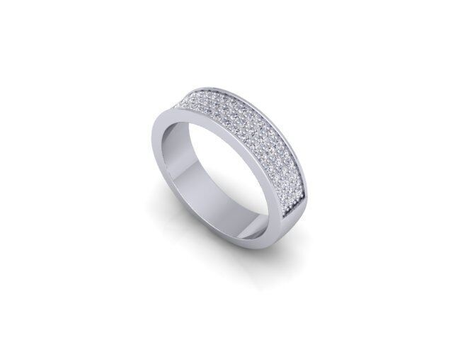 Band Diamond Ring 3d Model and Render  3D print model_11