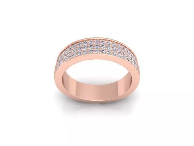 Band Diamond Ring 3d Model and Render  3D print model_0