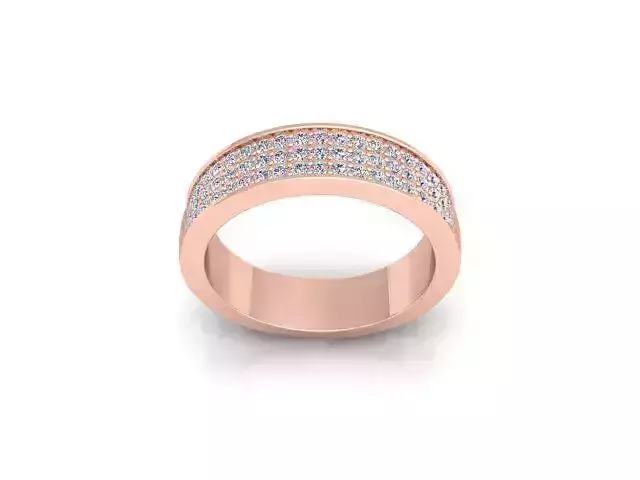 Band Diamond Ring 3d Model and Render  3D print model