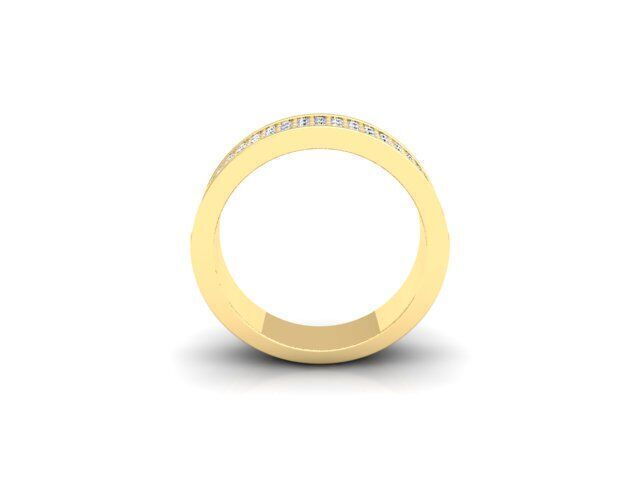 Band Diamond Ring 3d Model and Render  3D print model_3