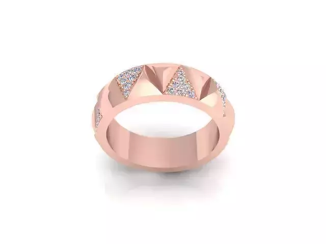 Pyramid Small Stone Ring 3d model and Render  