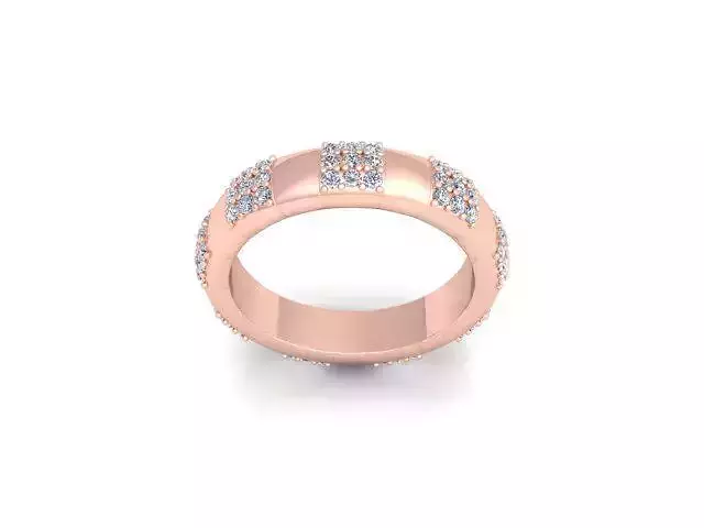 Band With Small Stone Ring 3d model and Render  3D print model