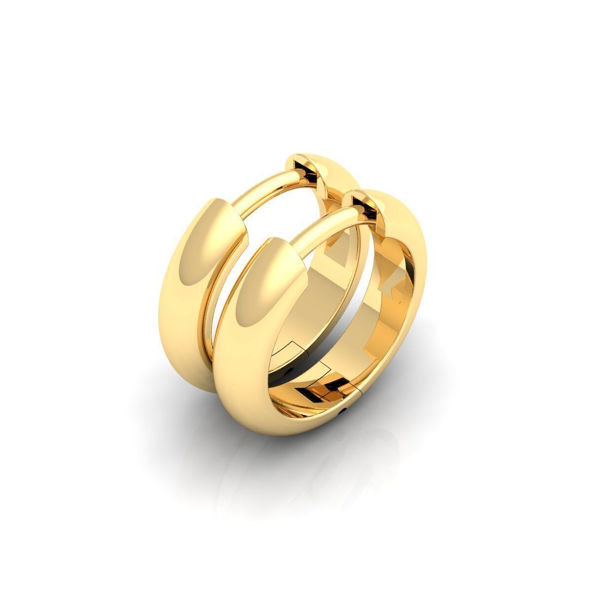 Small Hoop Earring 3d Model and Render  3D print model_6