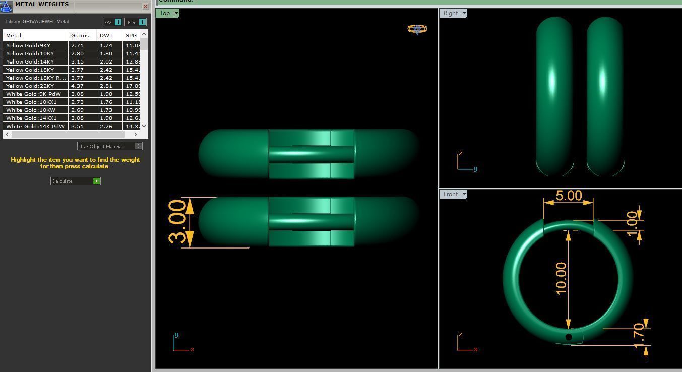 Small Hoop Earring 3d Model and Render  3D print model_12