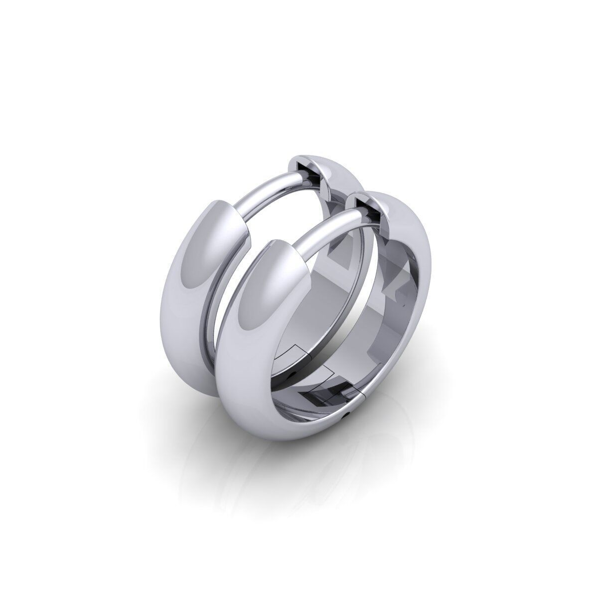 Small Hoop Earring 3d Model and Render  3D print model_8