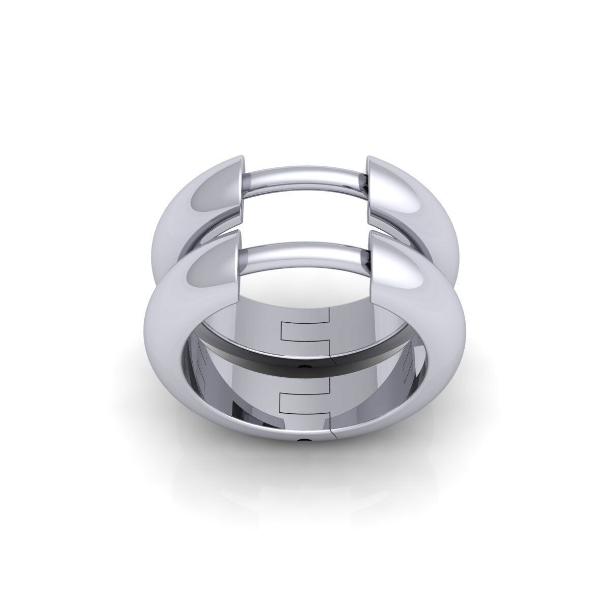 Small Hoop Earring 3d Model and Render  3D print model_2