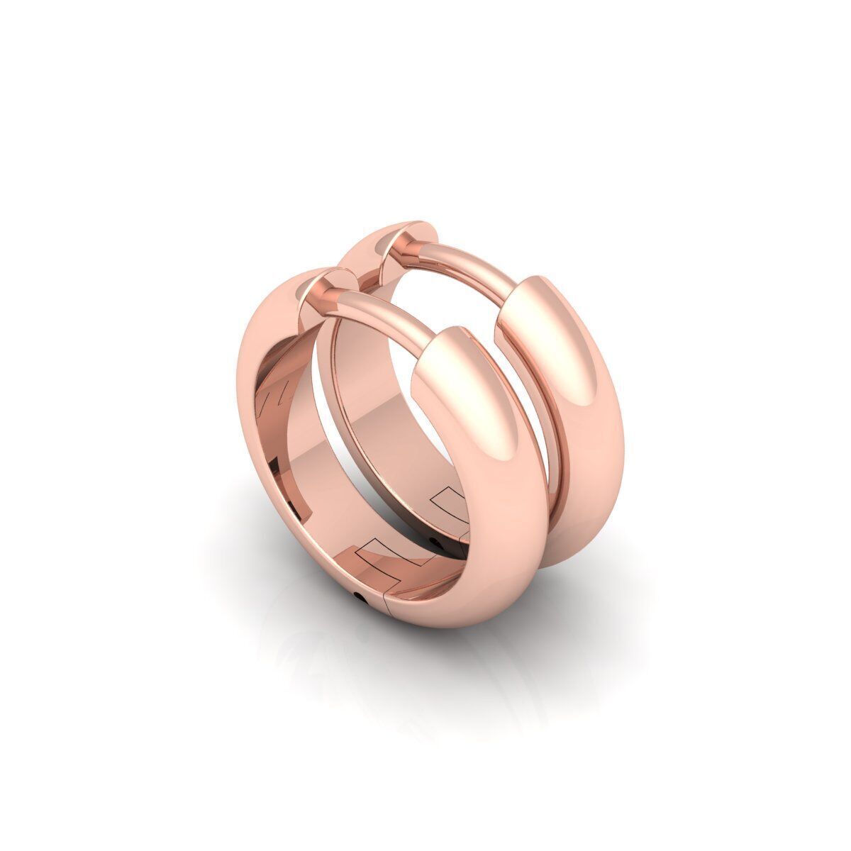 Small Hoop Earring 3d Model and Render  3D print model_10