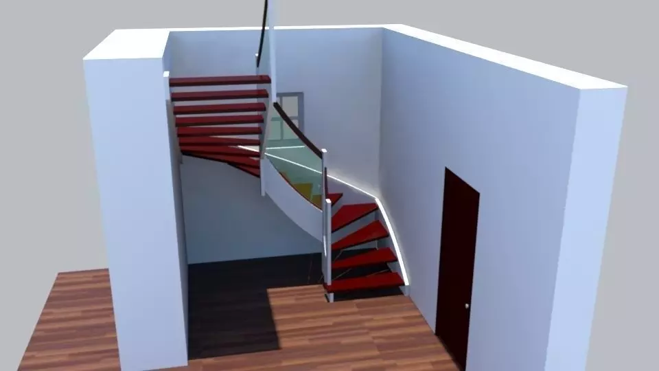 stairs spiral staircase Free 3D model_0