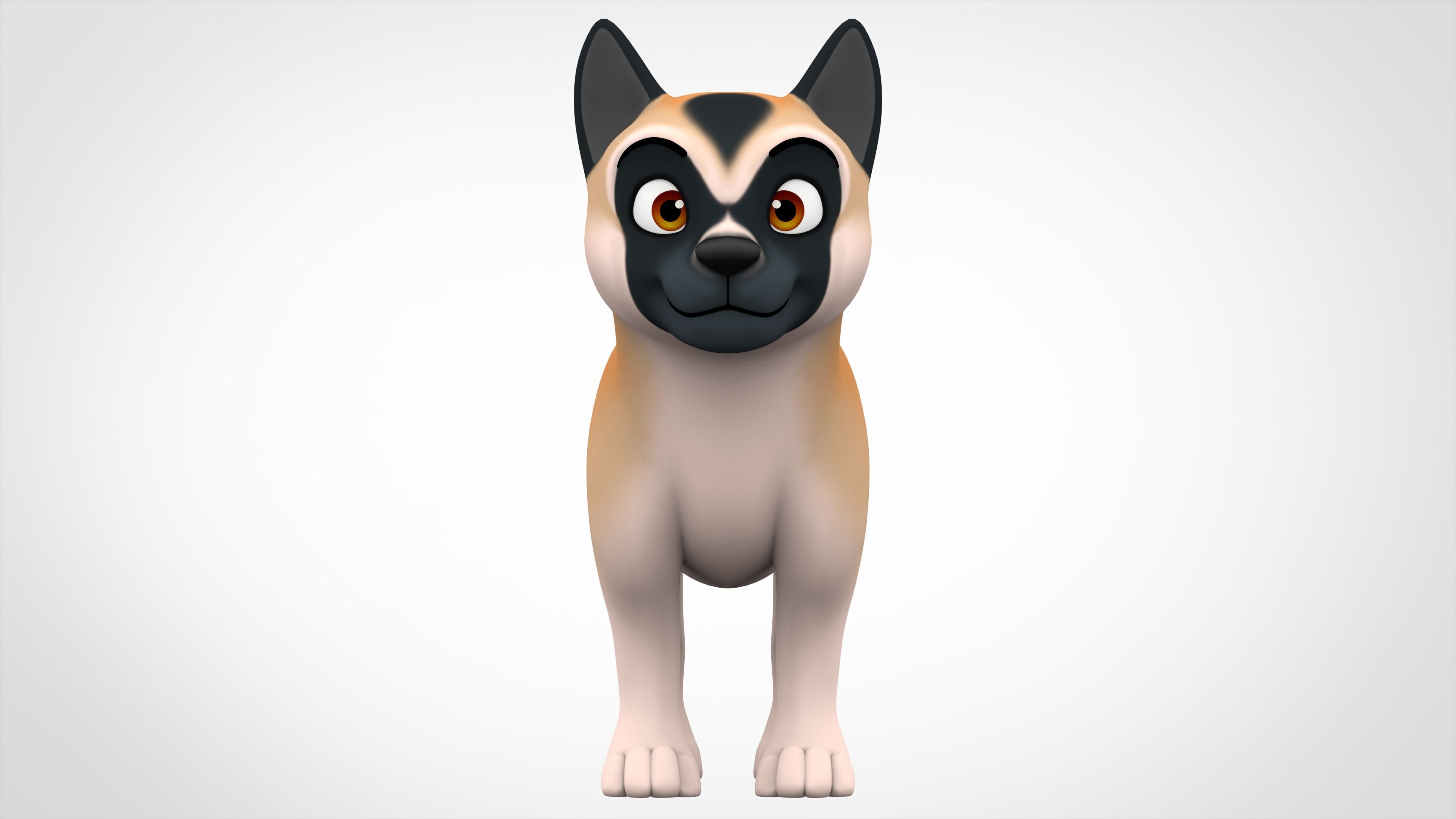 American Akita Low-poly 3D model_1