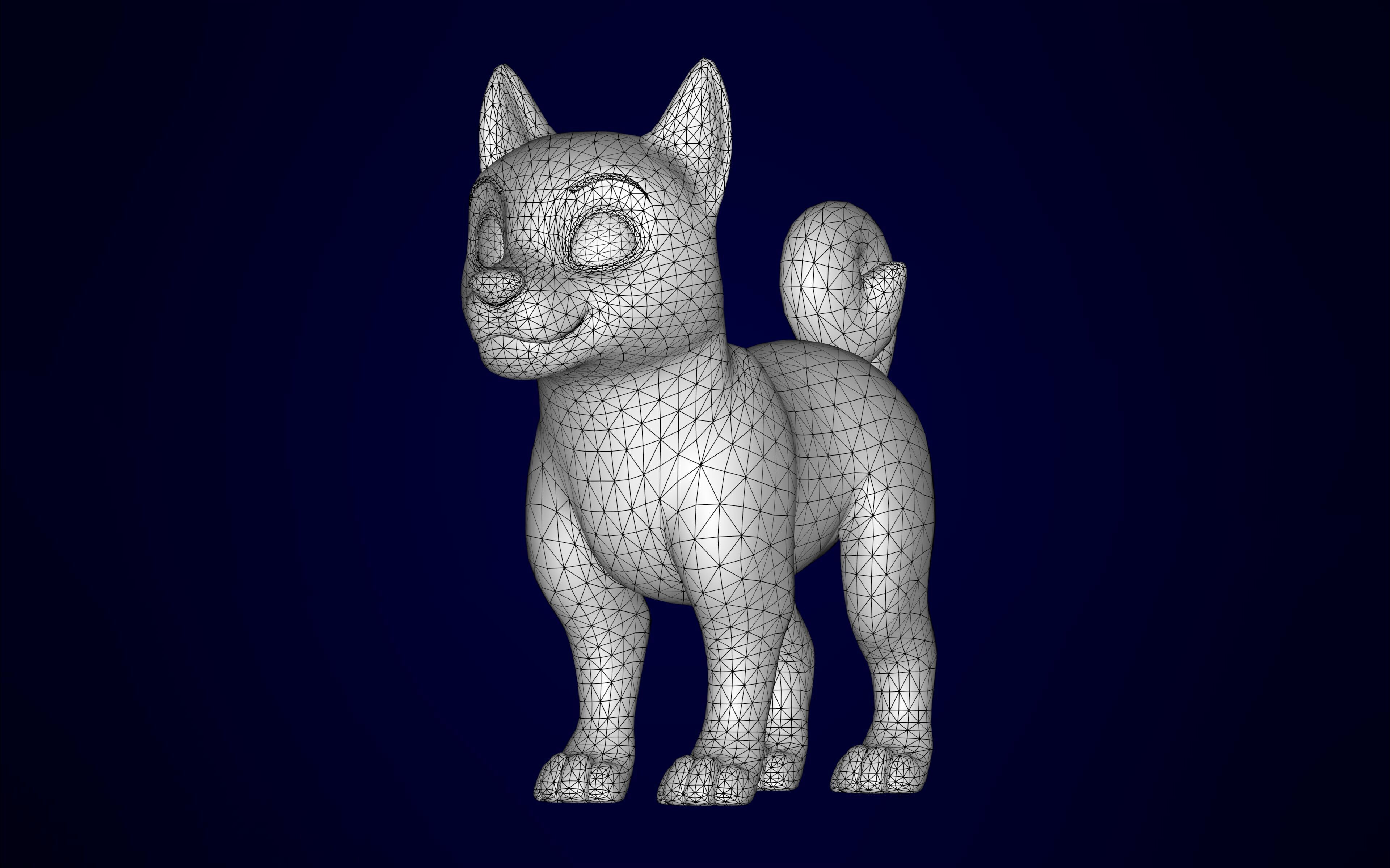American Akita Low-poly 3D model_10