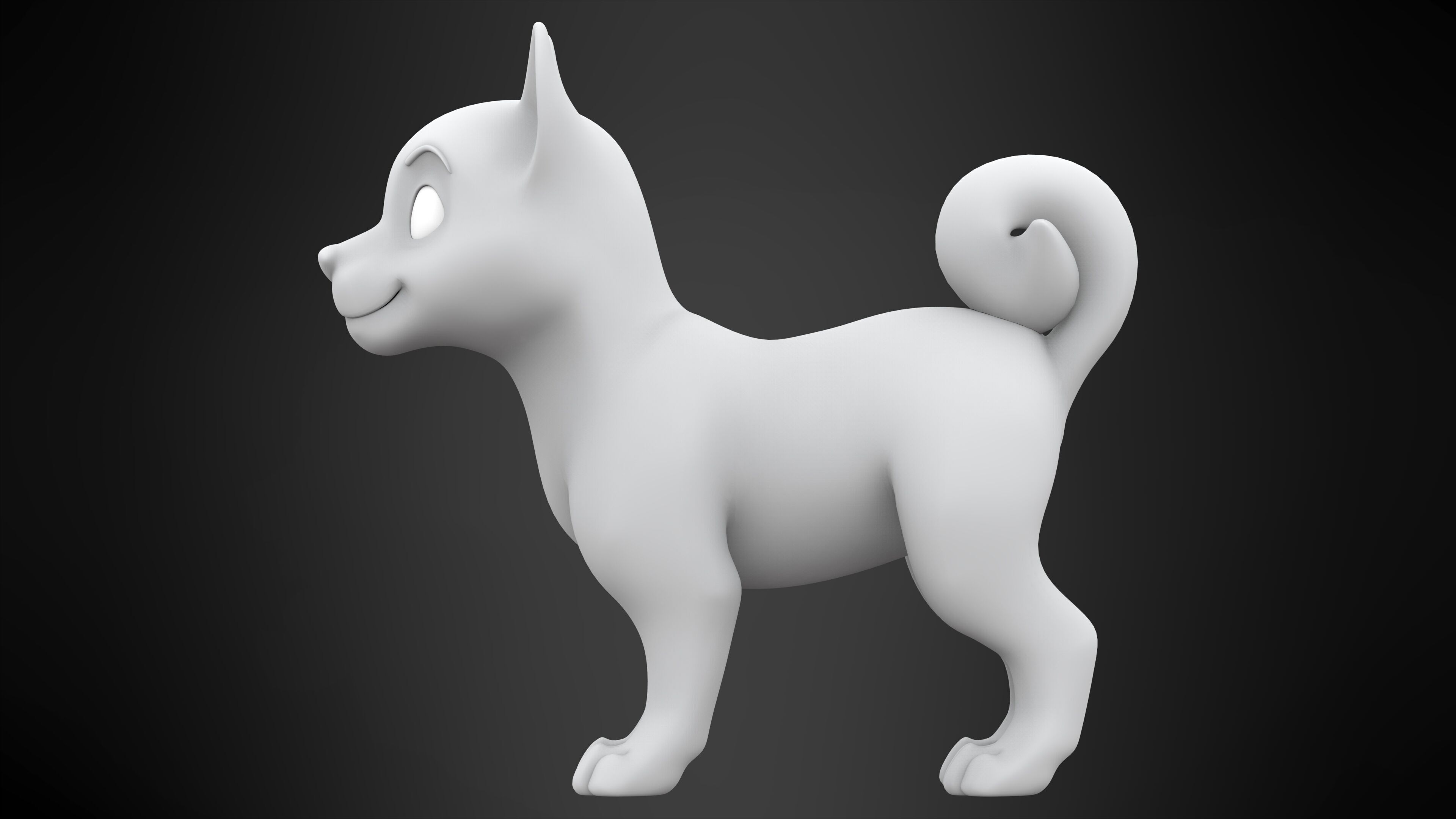 American Akita Low-poly 3D model_7