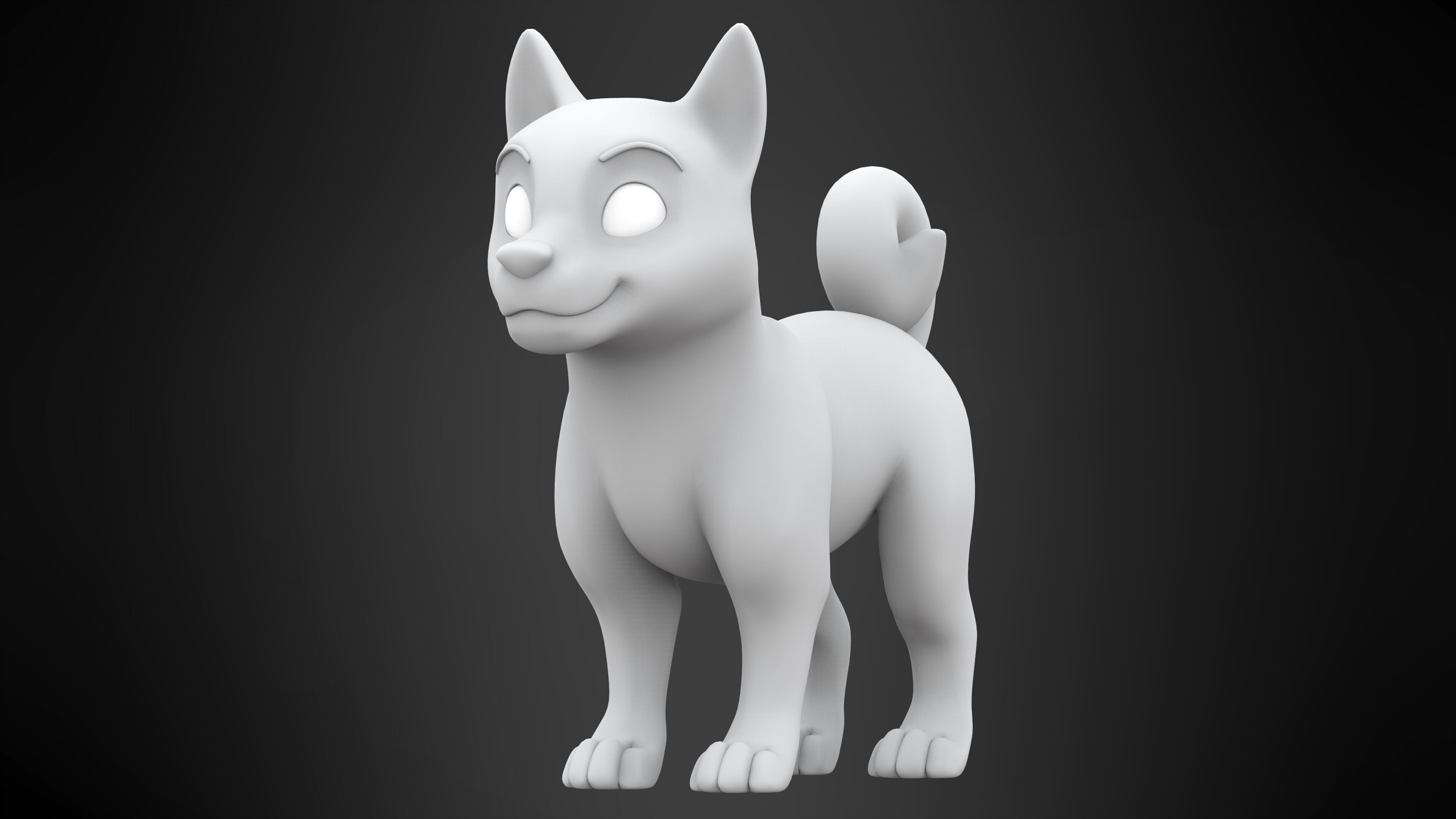 American Akita Low-poly 3D model_5