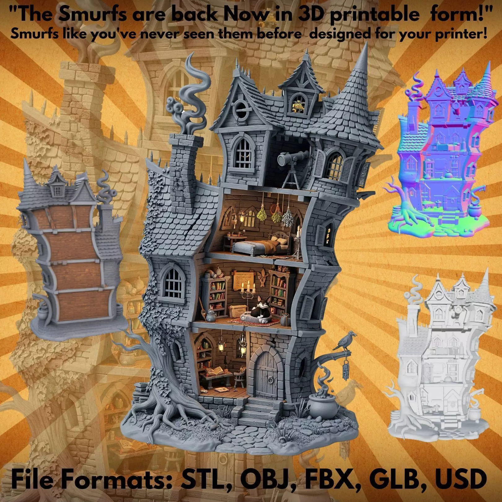 Arcane Aerie Manor 3D print model_0