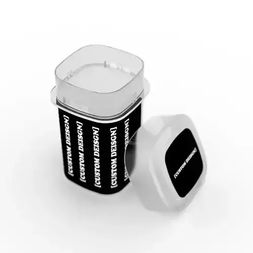 Cannabis 8th Jar Pop-Top Container Square Shape