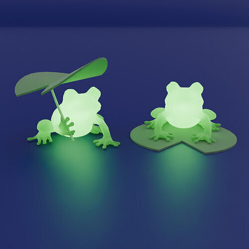 Indirect lighting of kawaii frogs 3D model
