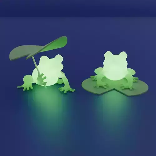 Indirect lighting of kawaii frogs 3D model