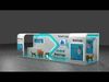 Futuristic booth design with cyan LED accents and modern layout 3D model_1