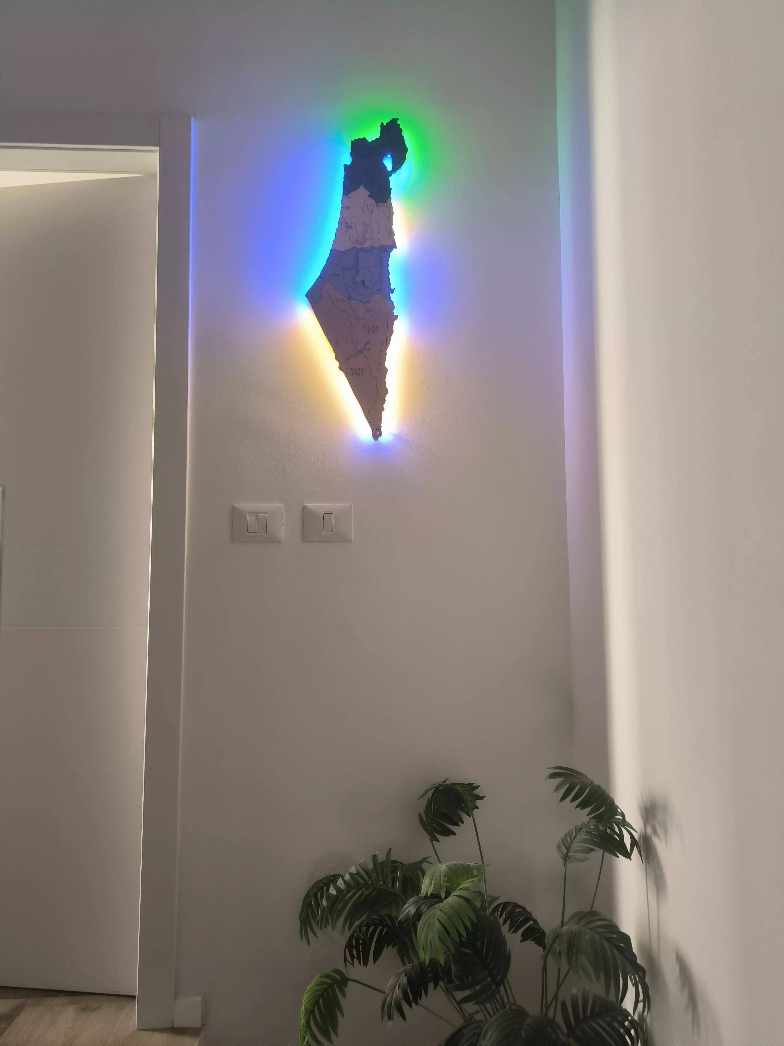 Israel 3D Map Wall Lamp model for 3D Printing 3D print model