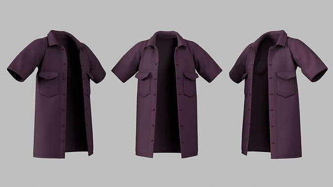 Female Jacket 01 Grape Low-poly 3D model