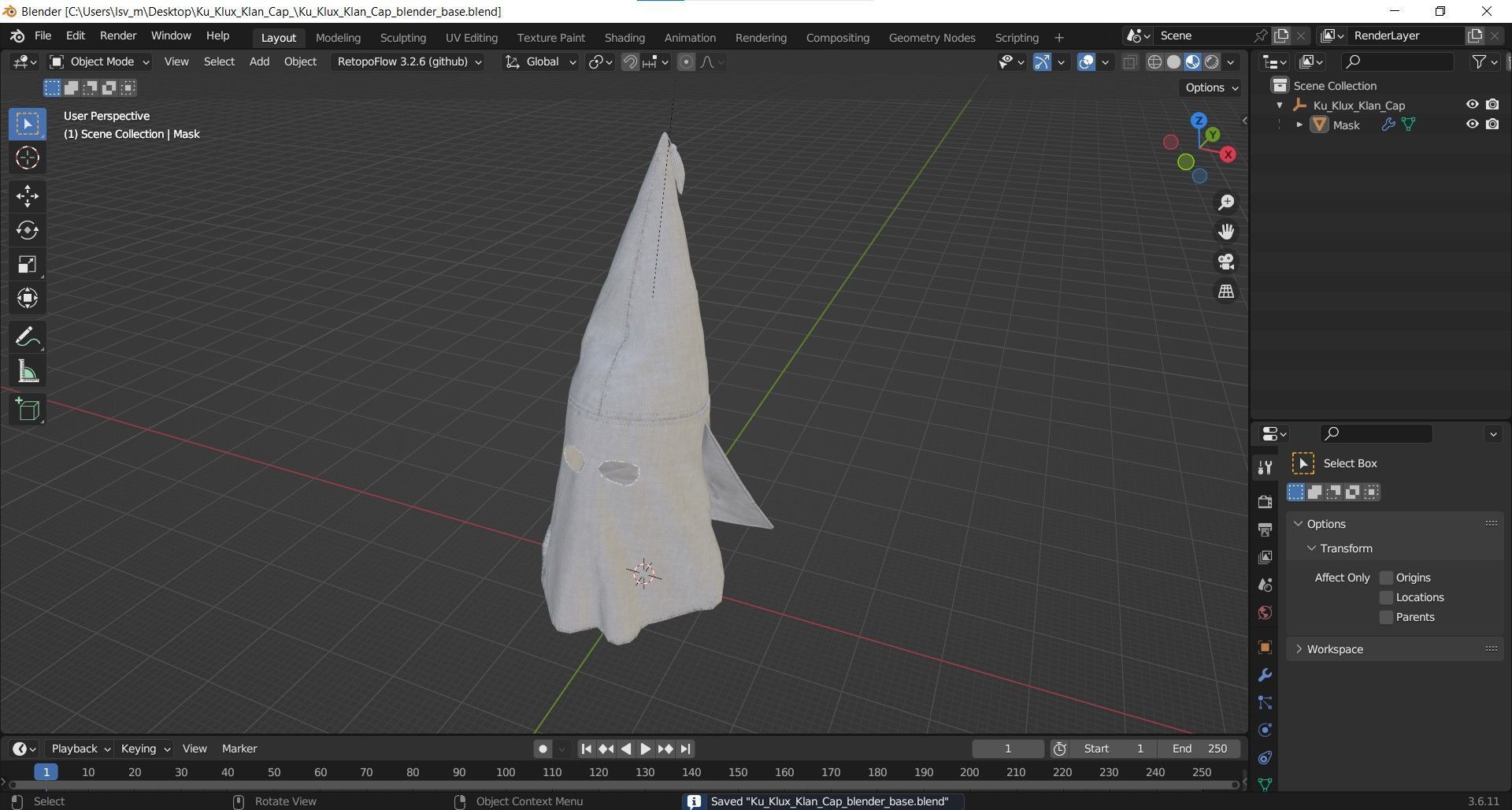 Ku Klux Klan Cap 3D model_16