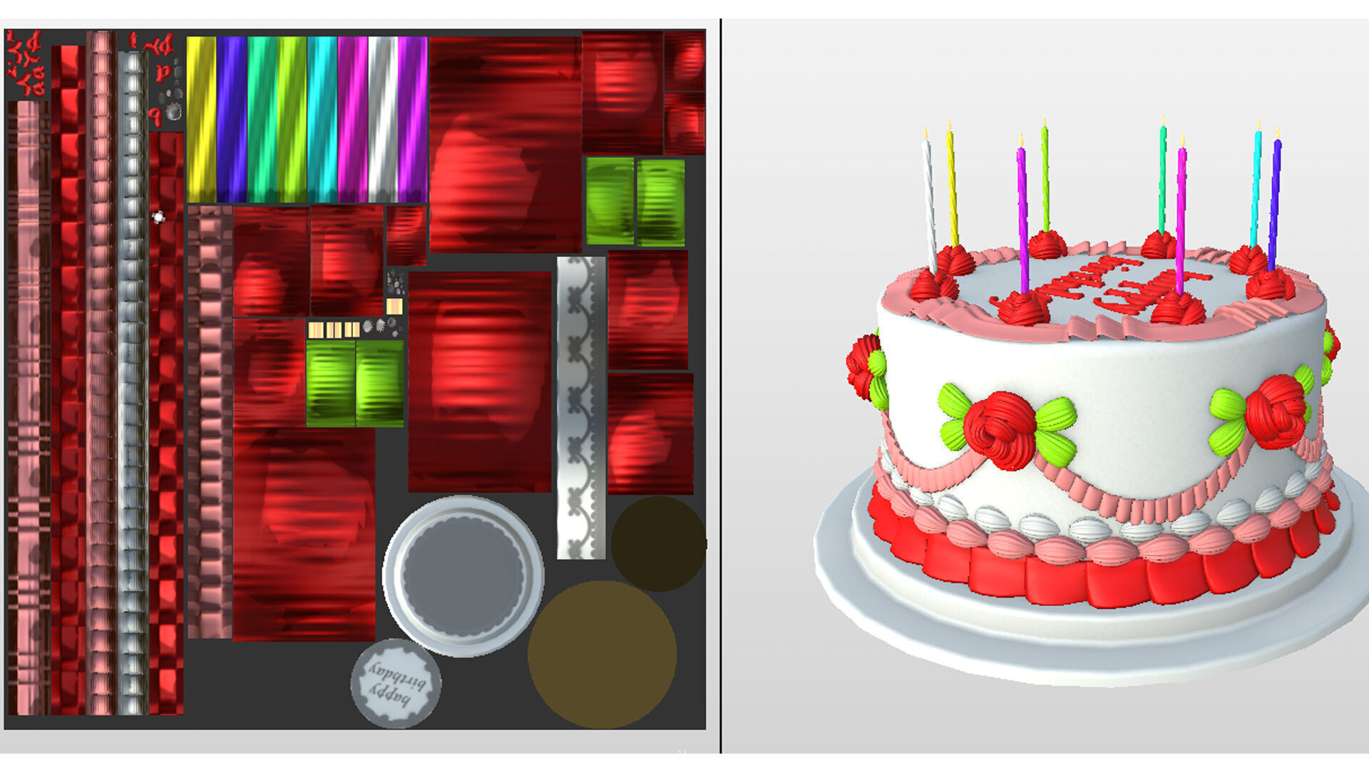 happy birthday cake Free 3D model_8