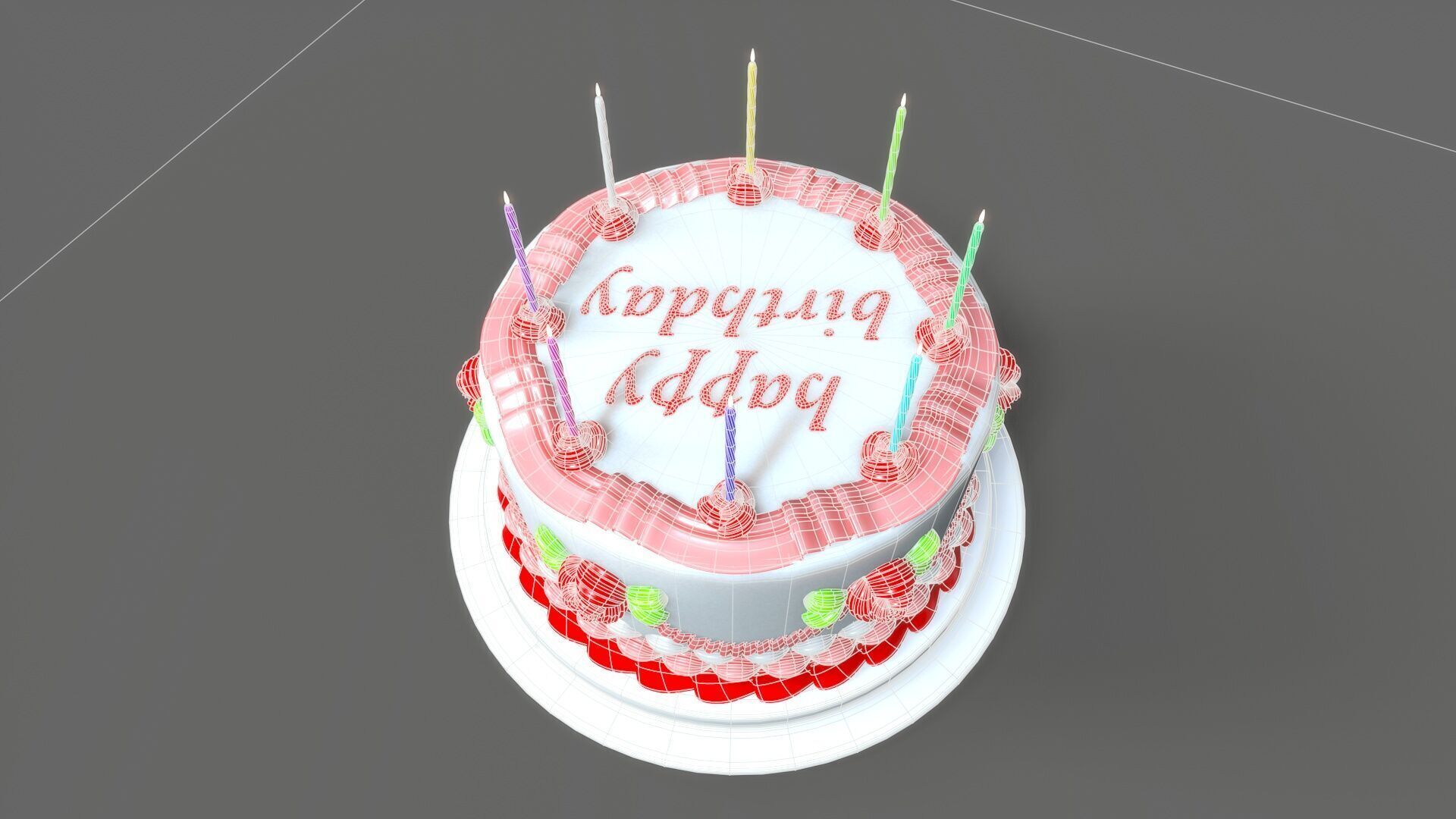happy birthday cake Free 3D model_6