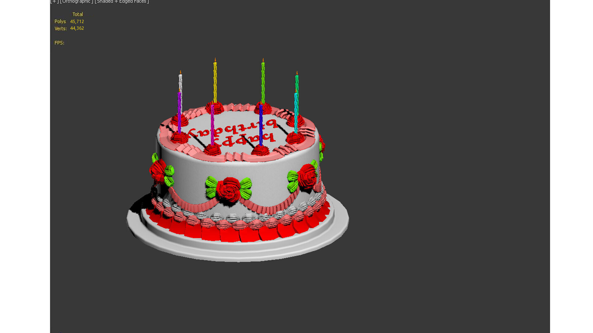 happy birthday cake Free 3D model_7