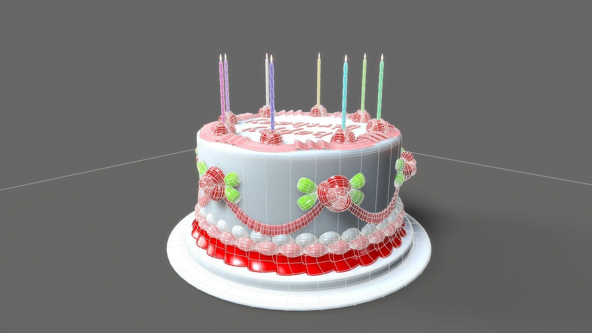 happy birthday cake Free 3D model_5