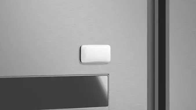 White Round Rectangle Fridge Magnet - souvenir on refrigerator 3D model